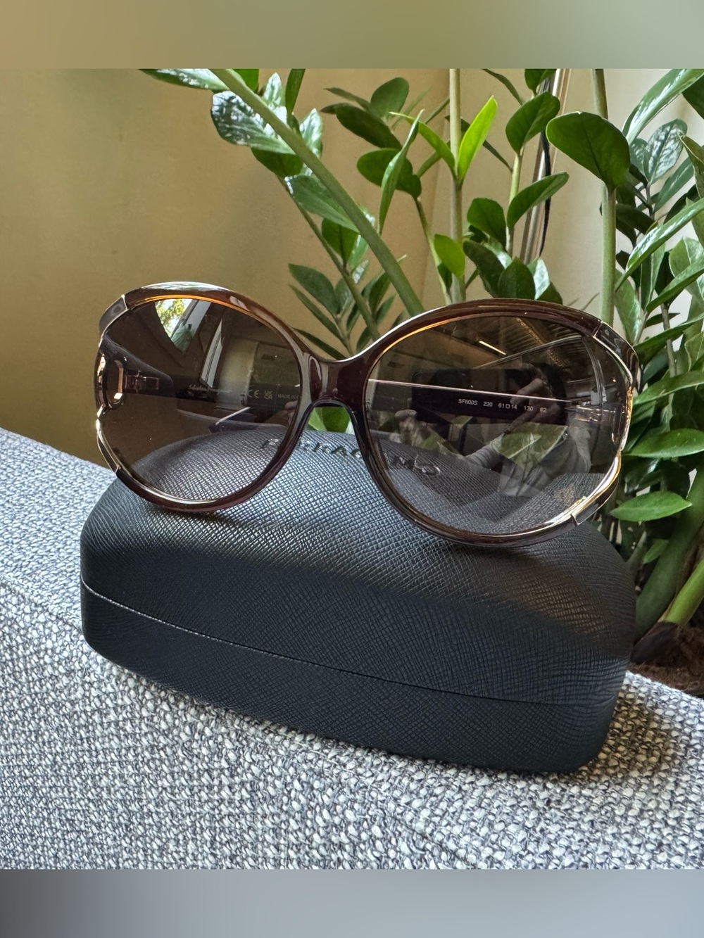 Salvatore Ferragamo Brown Gradient Oversized Women's Sunglasses